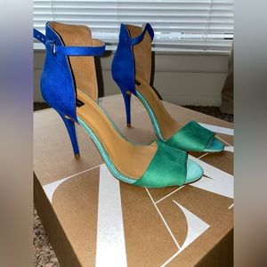 ZARA Colorblock Open Toe Heels